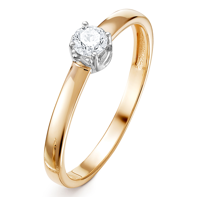 Кольцо, золото, бриллиант, 235-1100